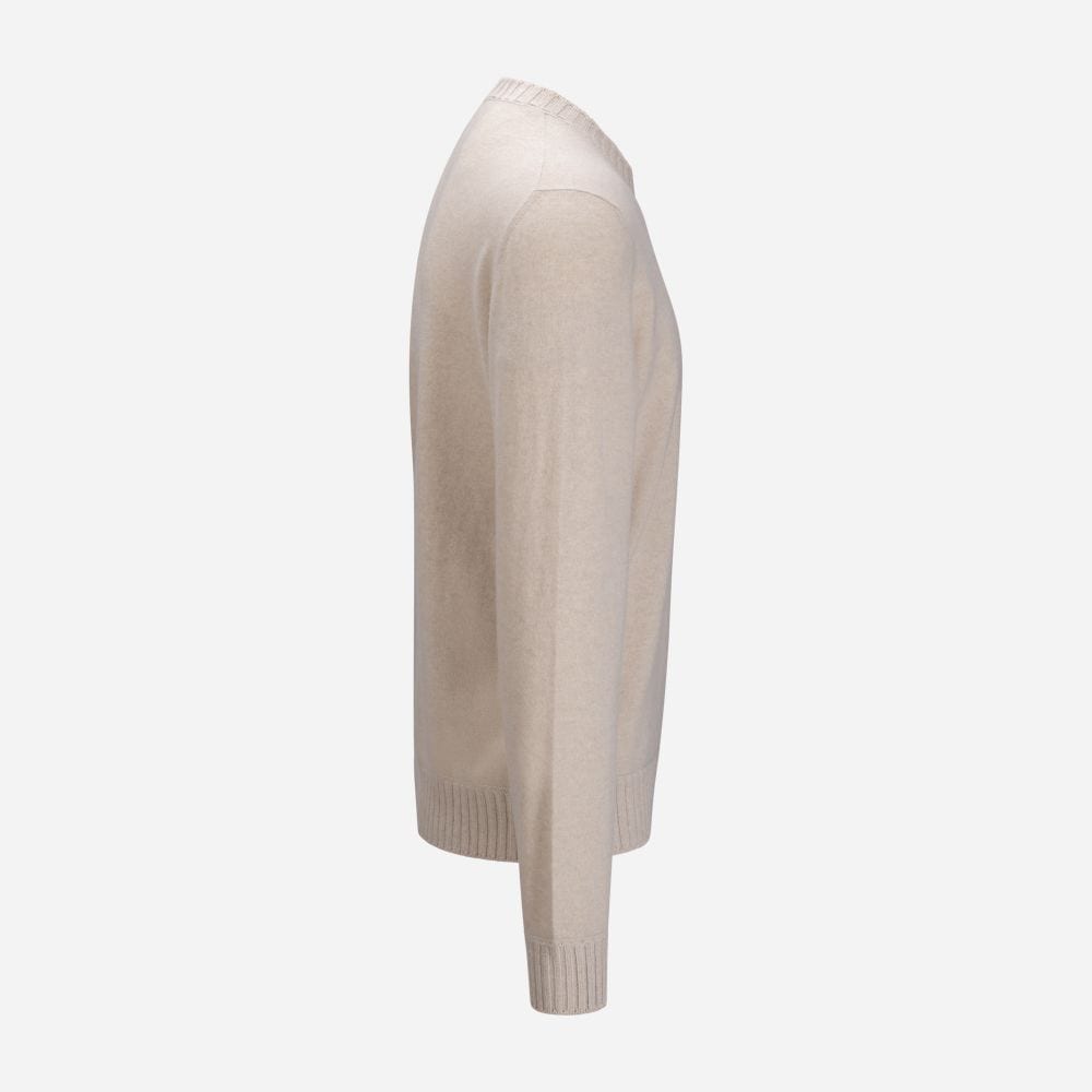 Crew Neck Felted Cashmere - Panna
