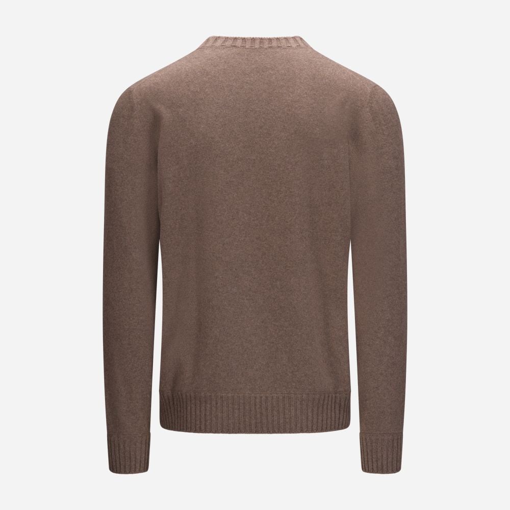 Crew Neck Felted Cashmere - Taupe
