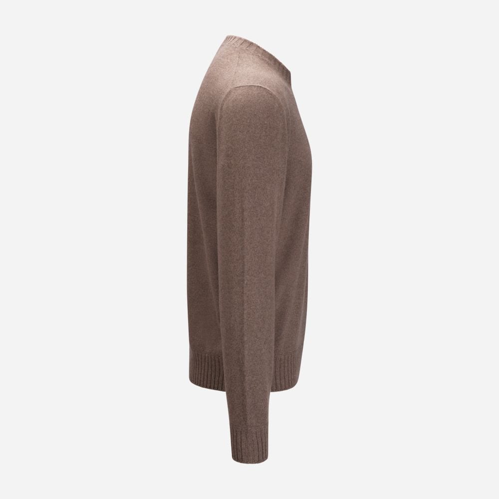 Crew Neck Felted Cashmere - Taupe