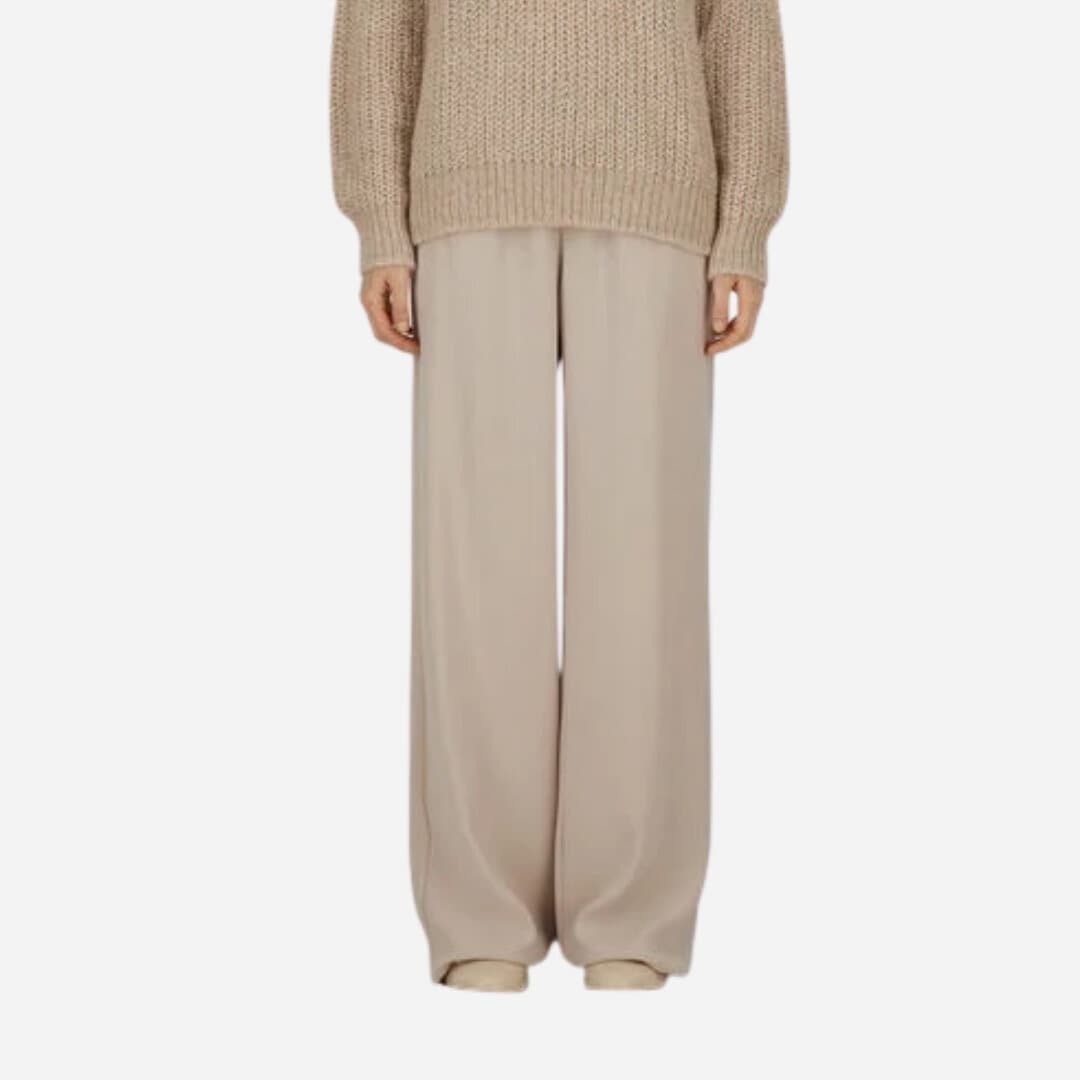 Matt Crepe Satin Trousers - Chantilly