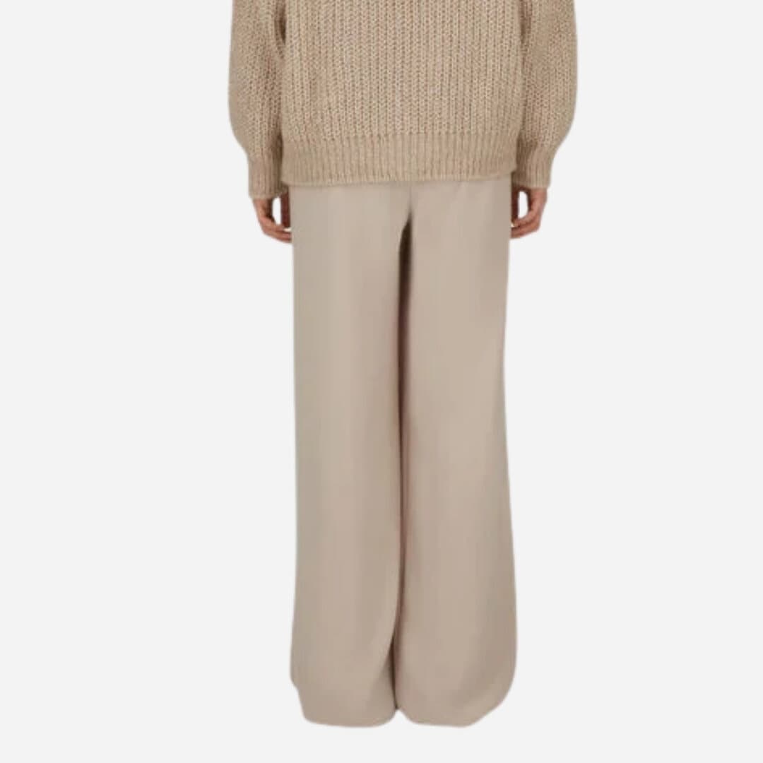Matt Crepe Satin Trousers - Chantilly