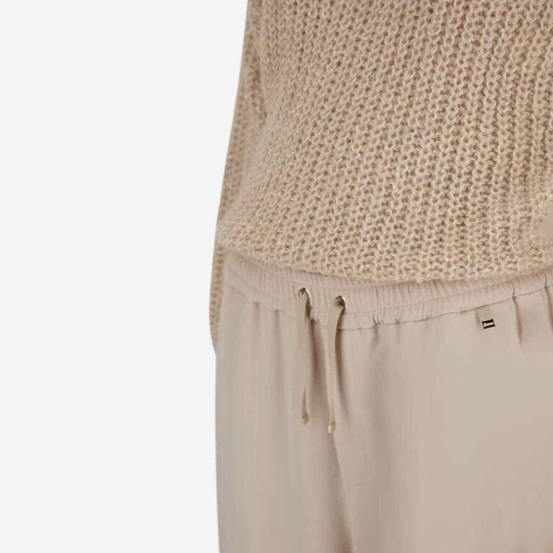 Matt Crepe Satin Trousers - Chantilly