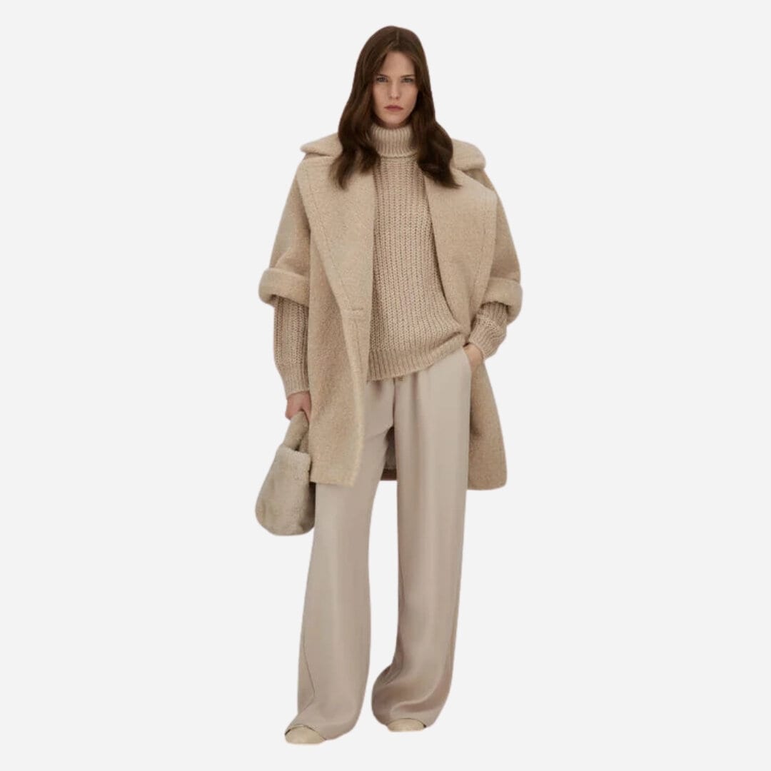 Matt Crepe Satin Trousers - Chantilly