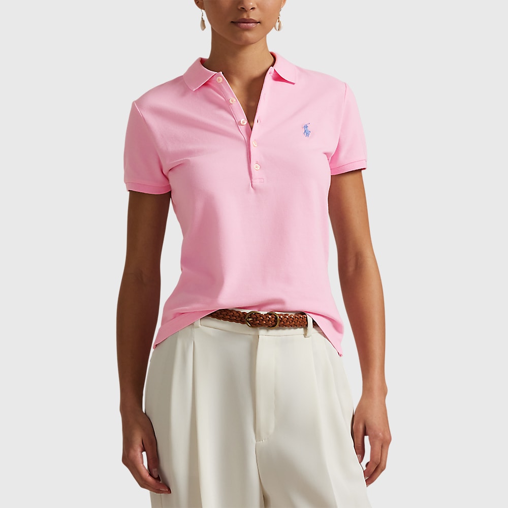 Slim Fit Stretch Polo Shirt - Pink