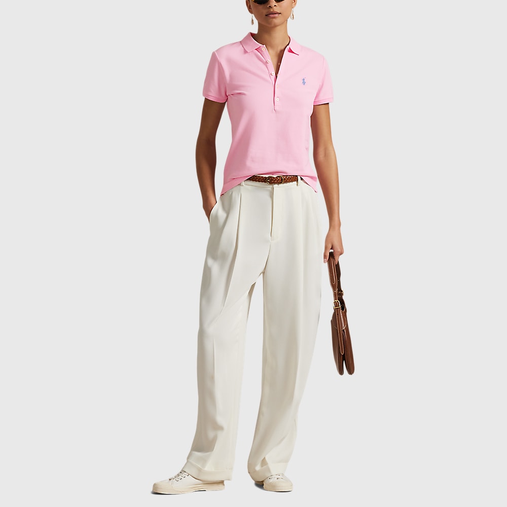 Slim Fit Stretch Polo Shirt - Pink
