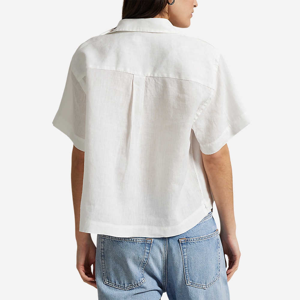 Linen Short-Sleeve Shirt - White