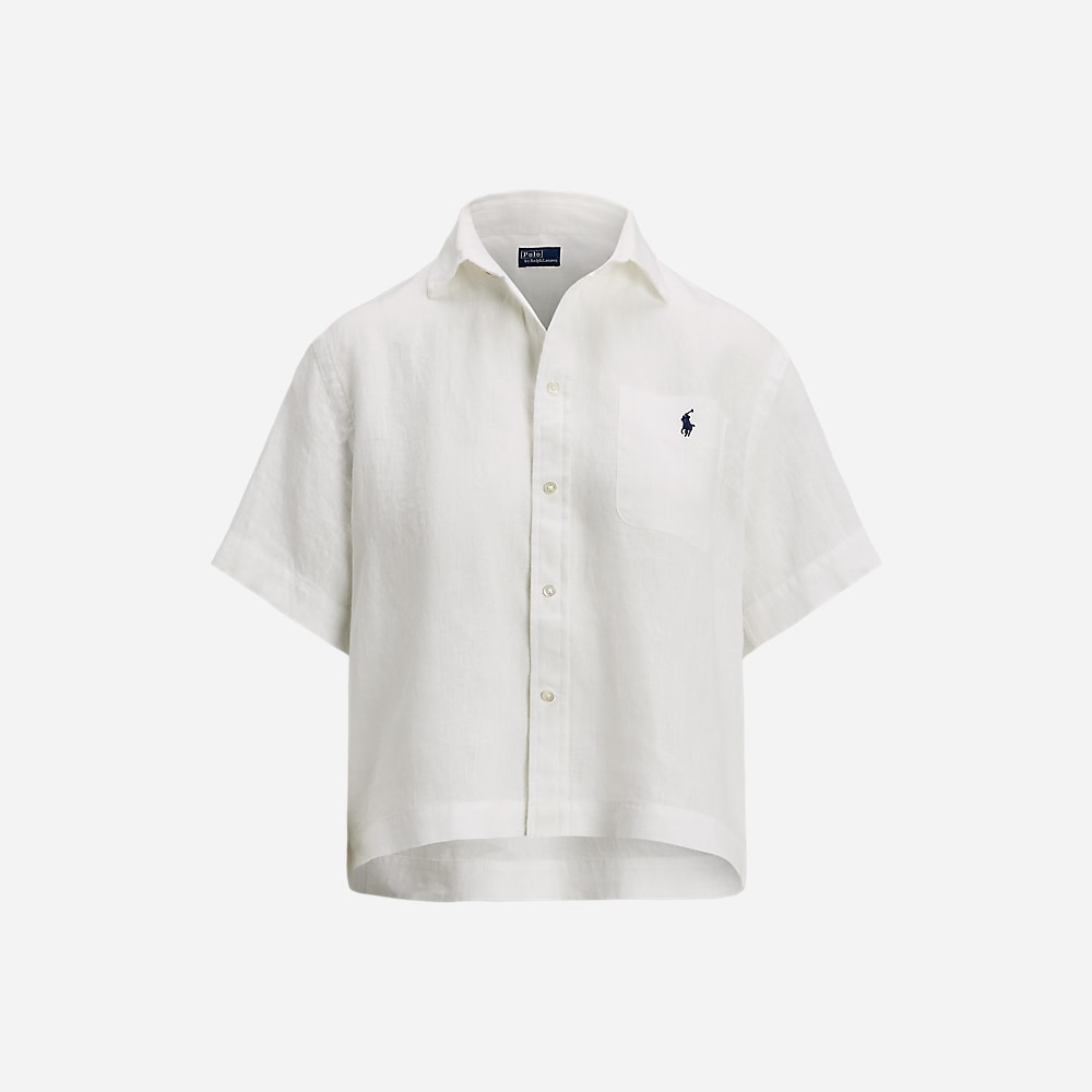Linen Short-Sleeve Shirt - White