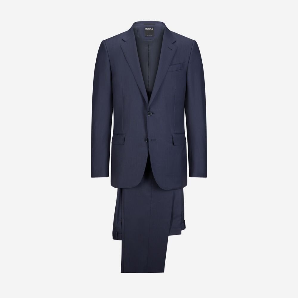 2 Pieces Wool Suit - Dark Blue Tonal Stripe