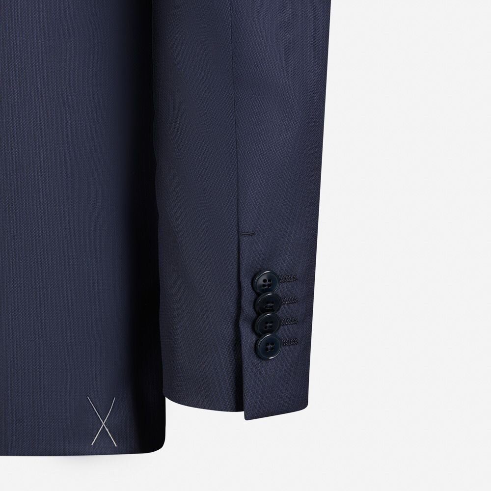 2 Pieces Wool Suit - Dark Blue Tonal Stripe