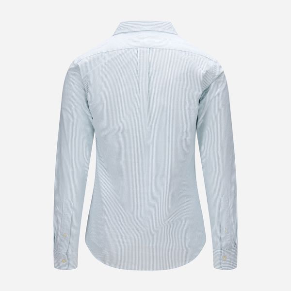 Slim Fit Striped Oxford Shirt - Lovat/White
