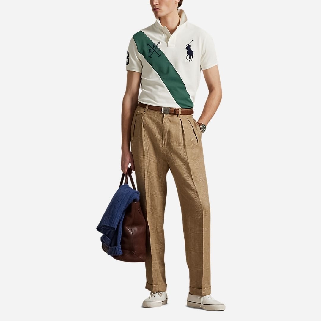 Custom Slim Fit Big Pony Mesh Polo Shirt - Nevis/Washed Forest