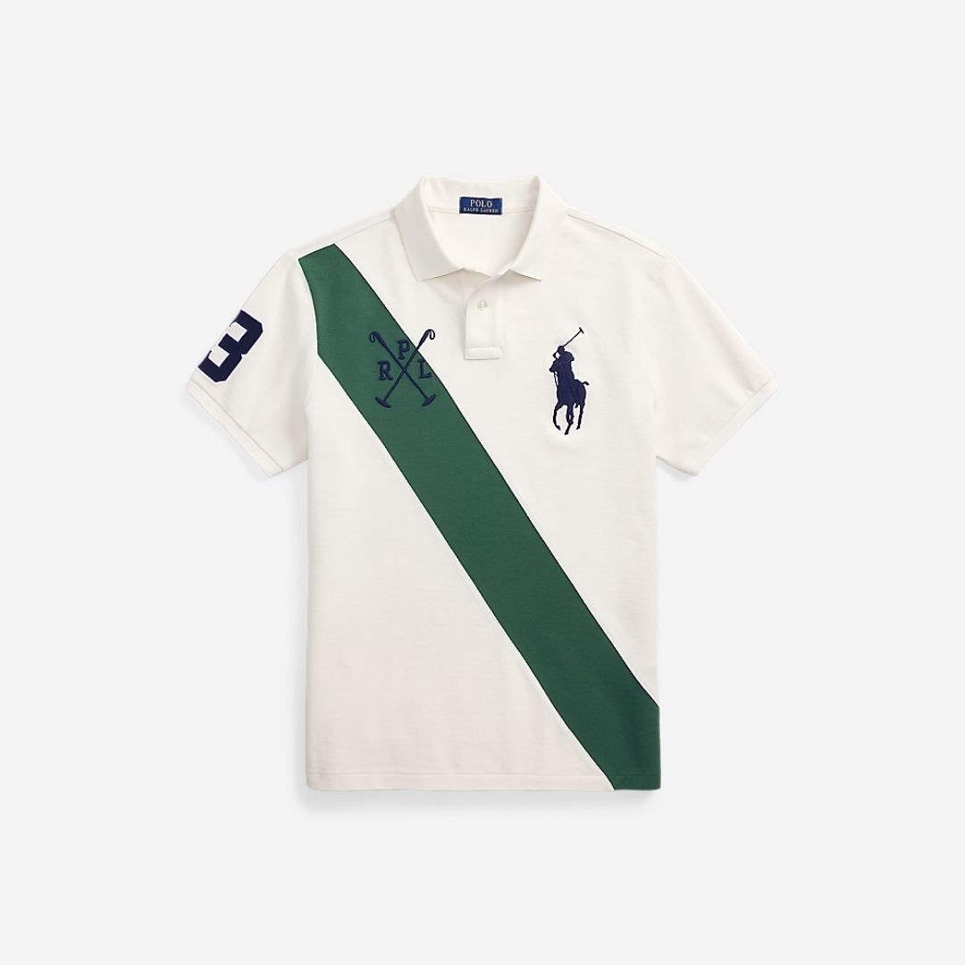 Custom Slim Fit Big Pony Mesh Polo Shirt - Nevis/Washed Forest