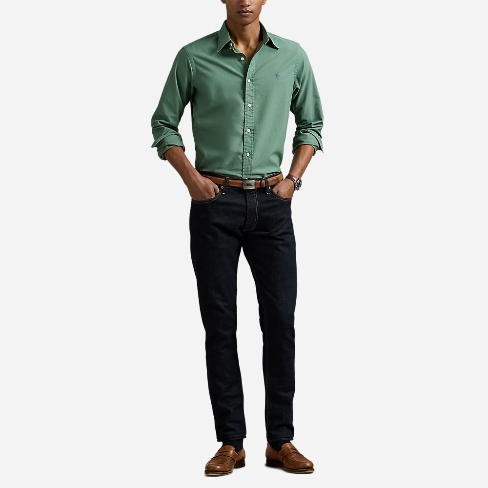 Custom Fit Garment-Dyed Oxford Shirt - Fatigue