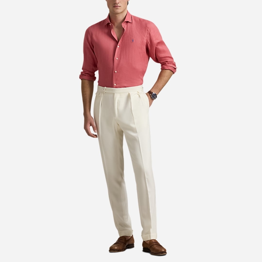 Slim Fit Linen Shirt - Adirondack Berry