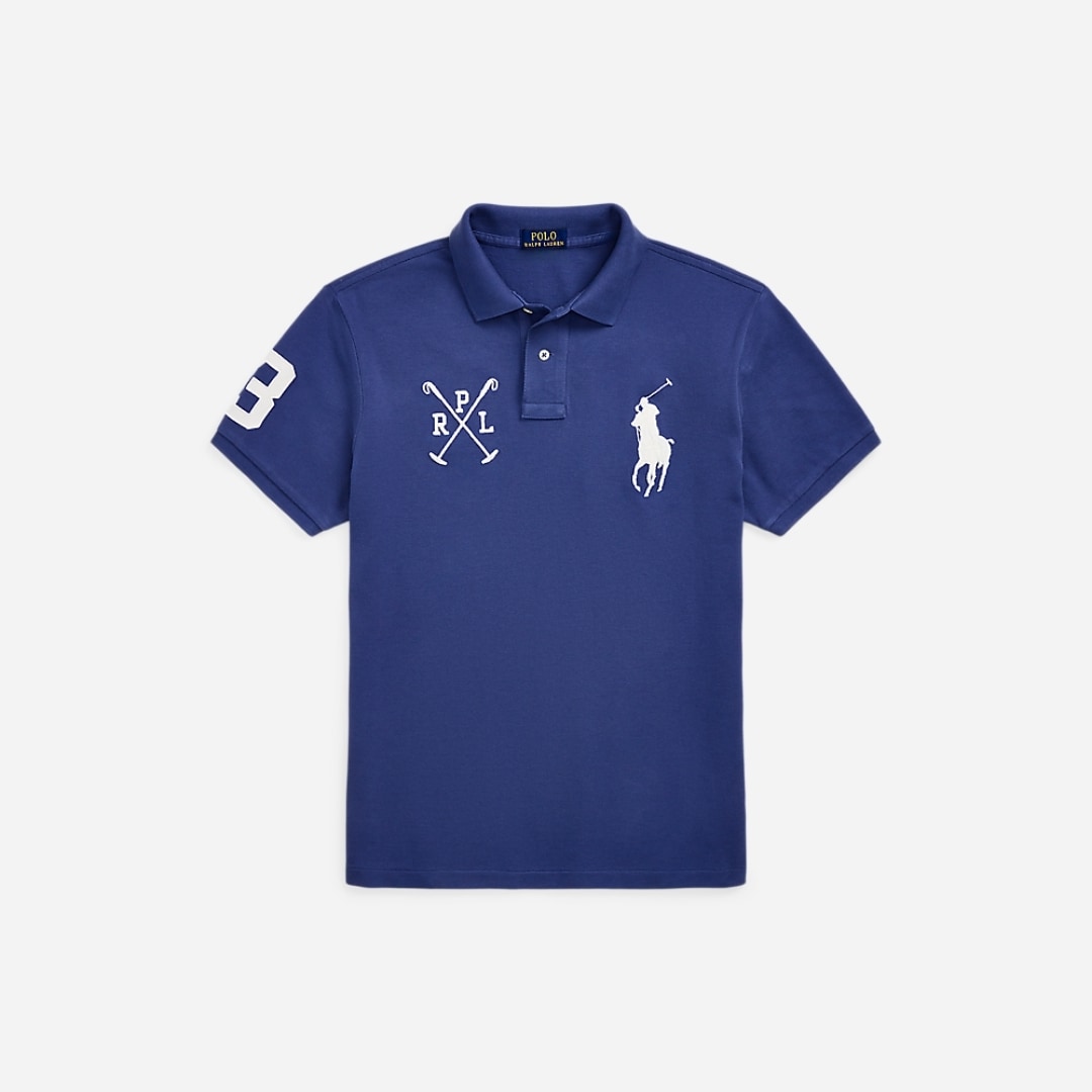 Custom Slim Fit Big Pony Mesh Polo Shirt - Old Royal