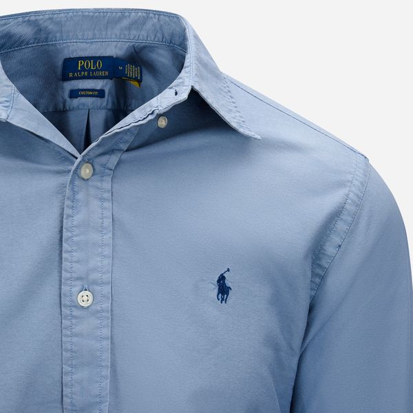 Custom Fit Garment-Dyed Oxford Shirt - Channel Blue