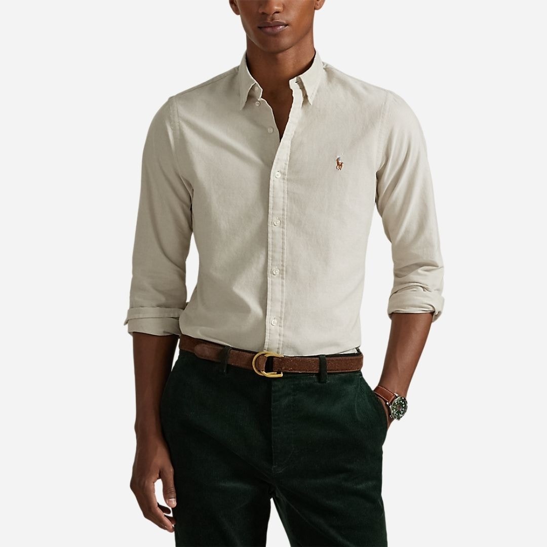 Slim Fit Oxford Shirt - Coastal Beige