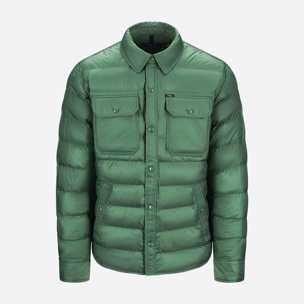 The Colden Quilted Shirt Jacket - Washed Forest