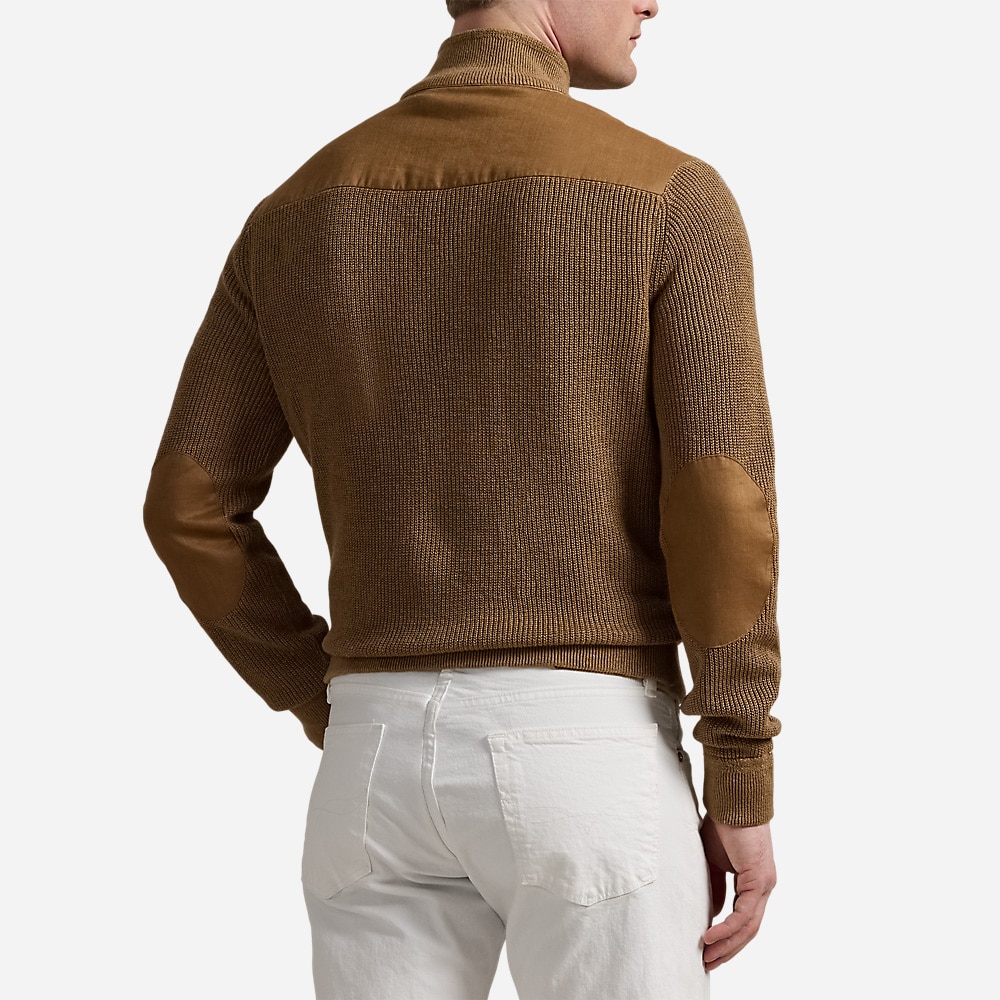Hybrid Linen Cardigan - Brown Linen Combo