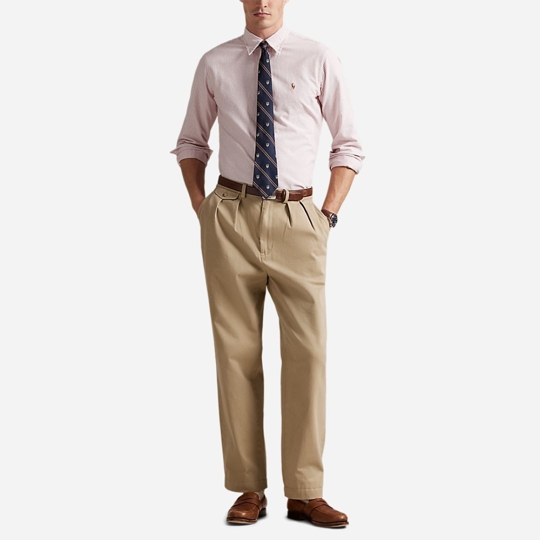 Custom Fit Striped Oxford Shirt - Adirondack Berry/White