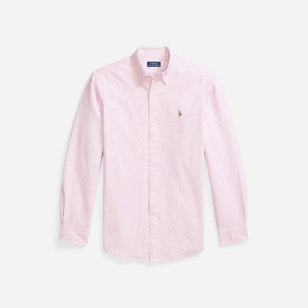Custom Fit Striped Oxford Shirt - Adirondack Berry/White
