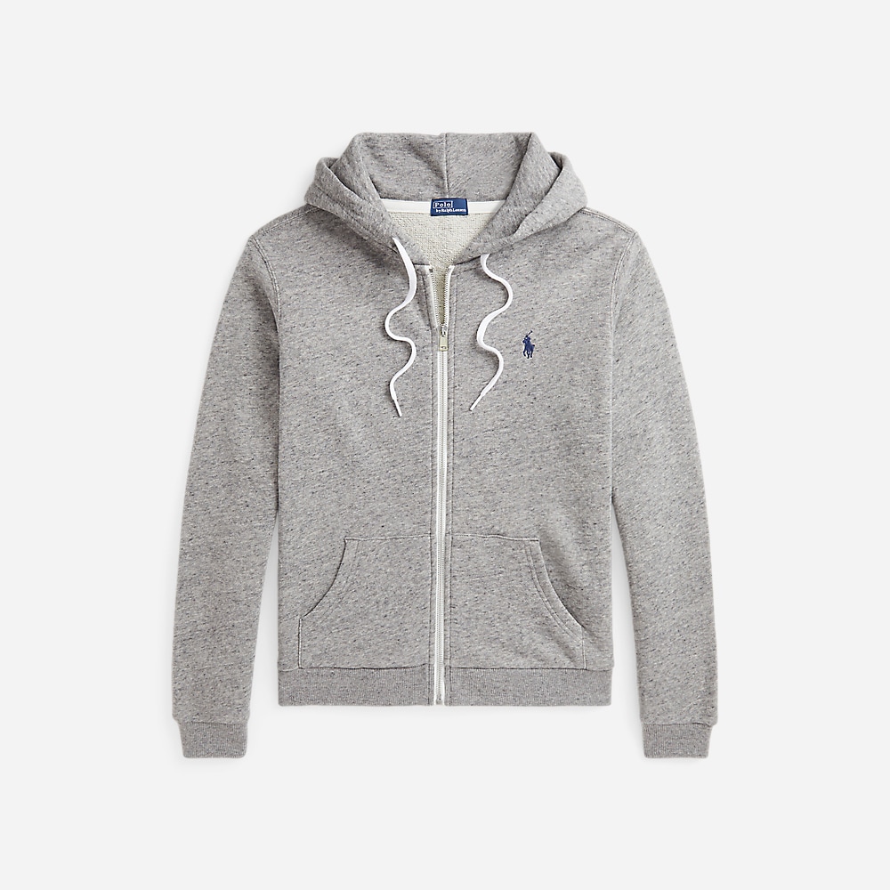 Cotton Fleece Full-Zip Hoodie - Dark Vintage Heather