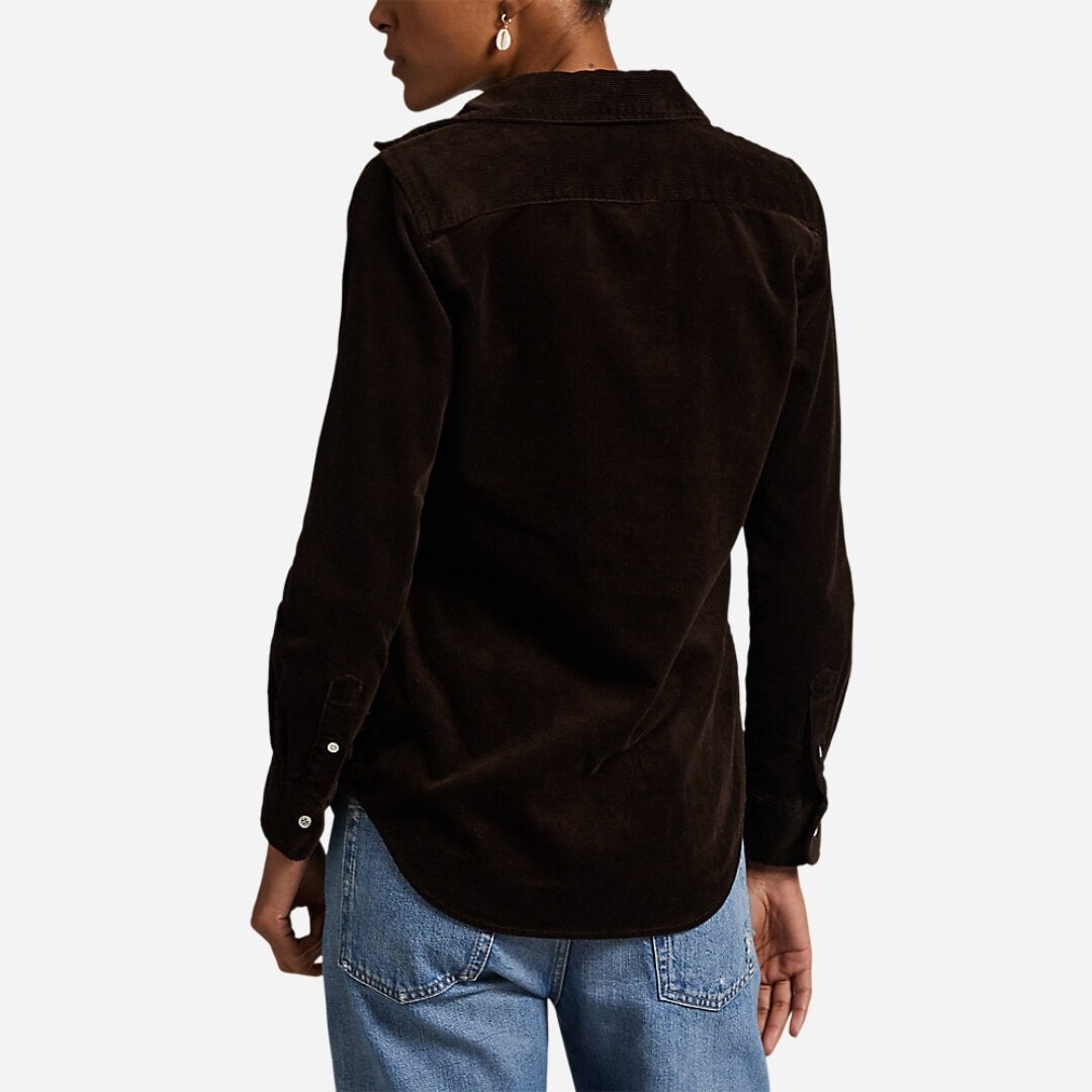 Stretch Slim Fit Corduroy Shirt - Dark Beech