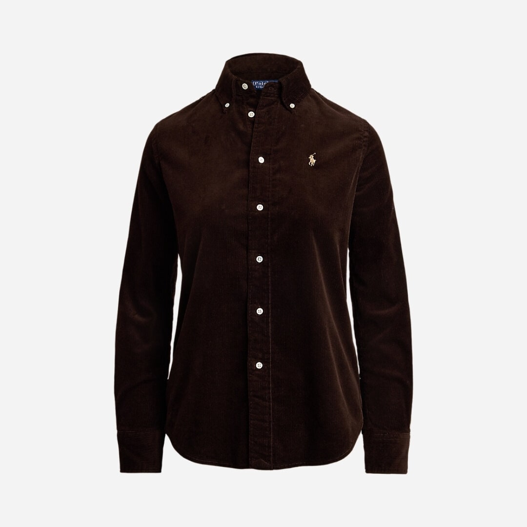 Stretch Slim Fit Corduroy Shirt - Dark Beech
