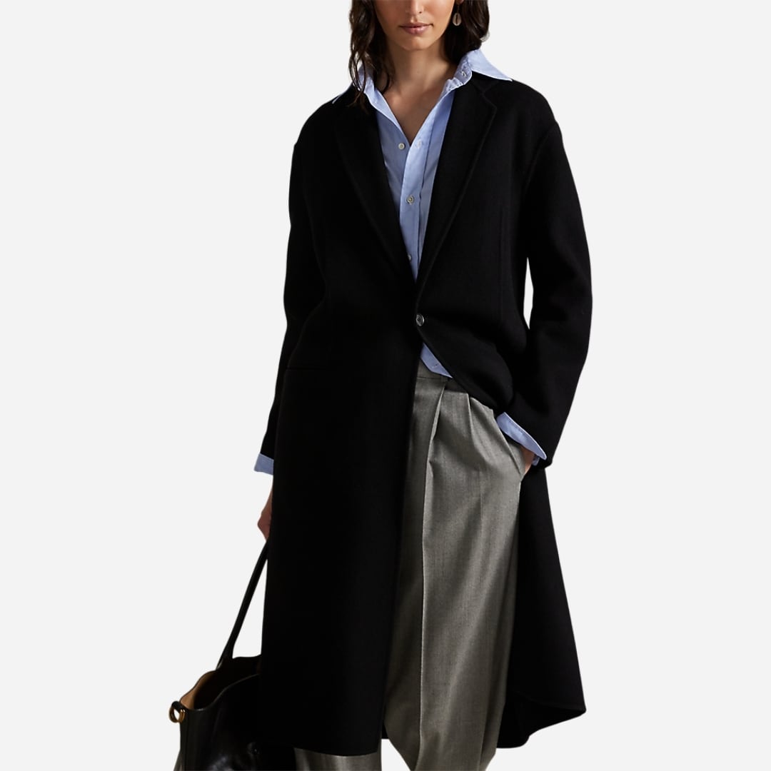 Double-Faced Wool Coat - Polo Black