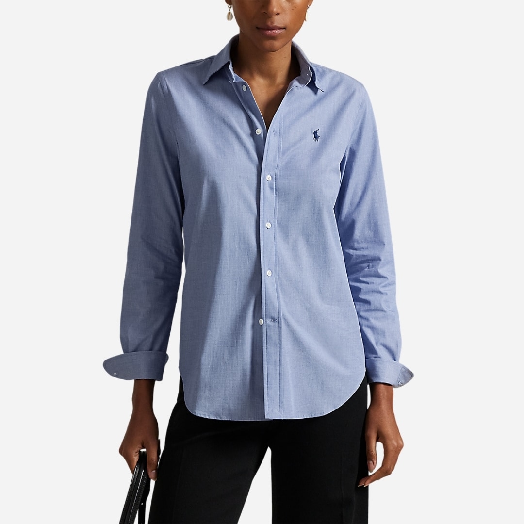 Stretch Slim Fit Cotton Shirt - Dark Royal