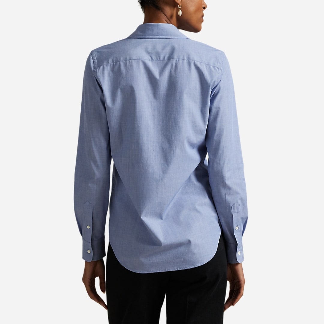 Stretch Slim Fit Cotton Shirt - Dark Royal
