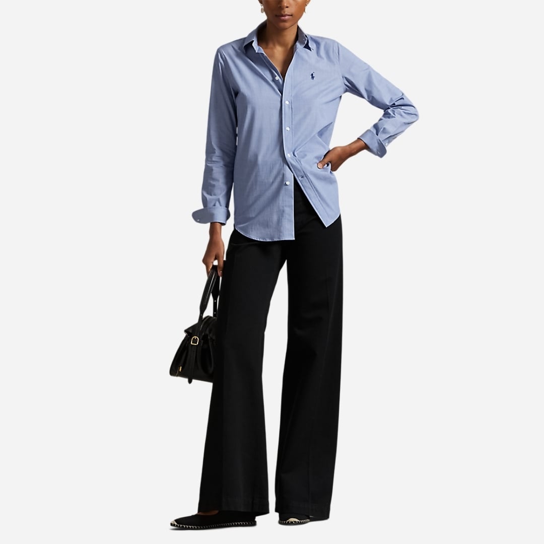 Stretch Slim Fit Cotton Shirt - Dark Royal