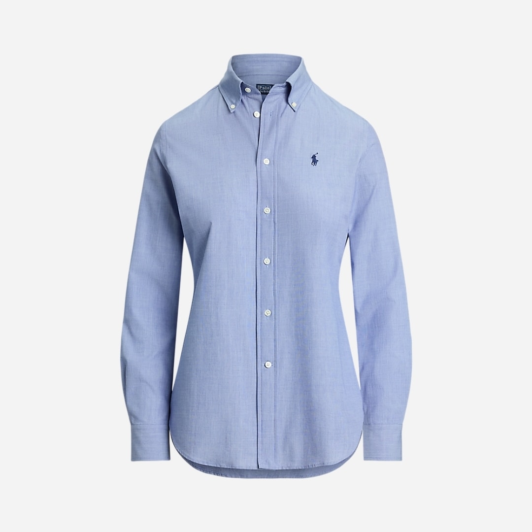 Stretch Slim Fit Cotton Shirt - Dark Royal