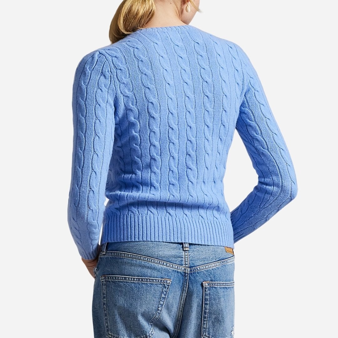 Cable Wool-Cashmere Crewneck Sweater - New Litchfield Blue
