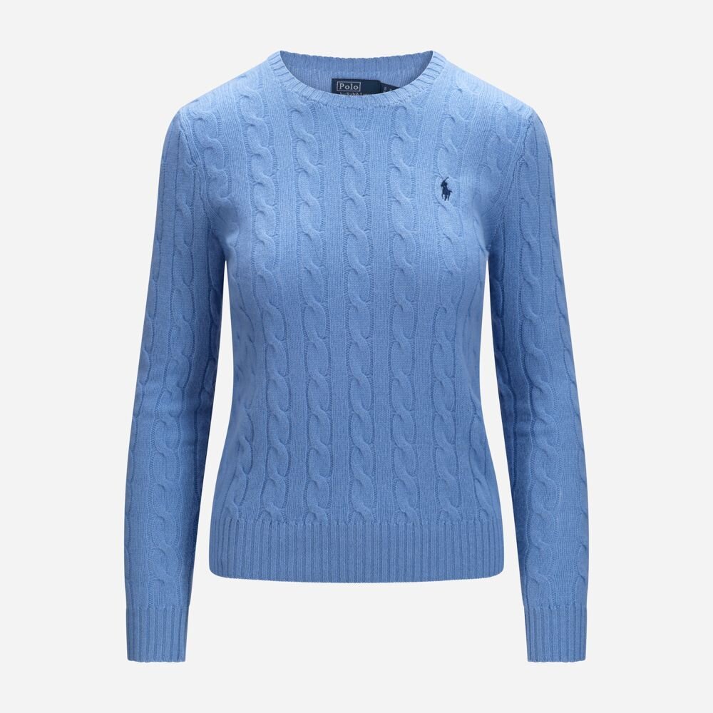 Cable Wool-Cashmere Crewneck Sweater - New Litchfield Blue
