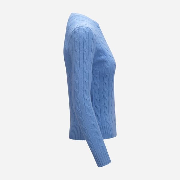 Cable Wool-Cashmere Crewneck Sweater - New Litchfield Blue
