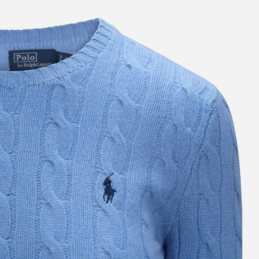Cable Wool-Cashmere Crewneck Sweater - New Litchfield Blue