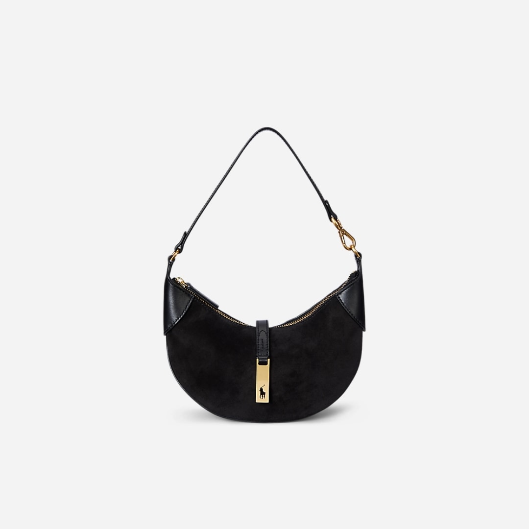 Polo I.D. Suede Mini Shoulder Bag - Black/G L