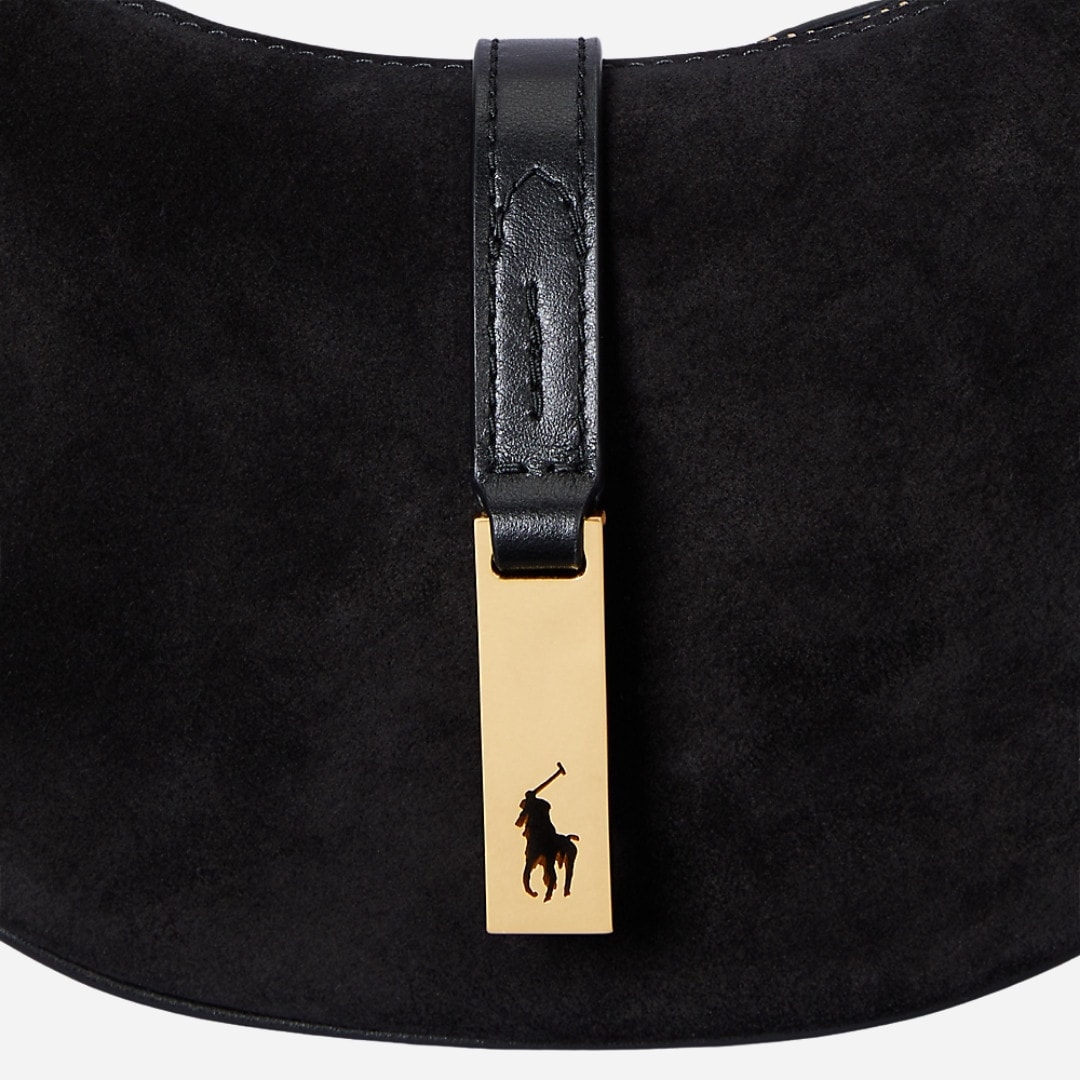 Polo I.D. Suede Mini Shoulder Bag - Black/G L