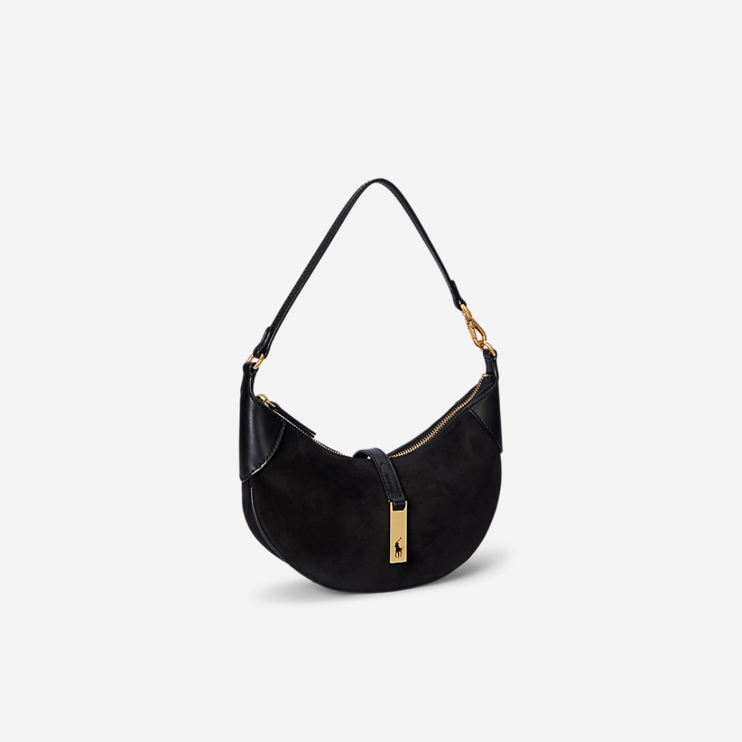 Polo I.D. Suede Mini Shoulder Bag - Black/G L