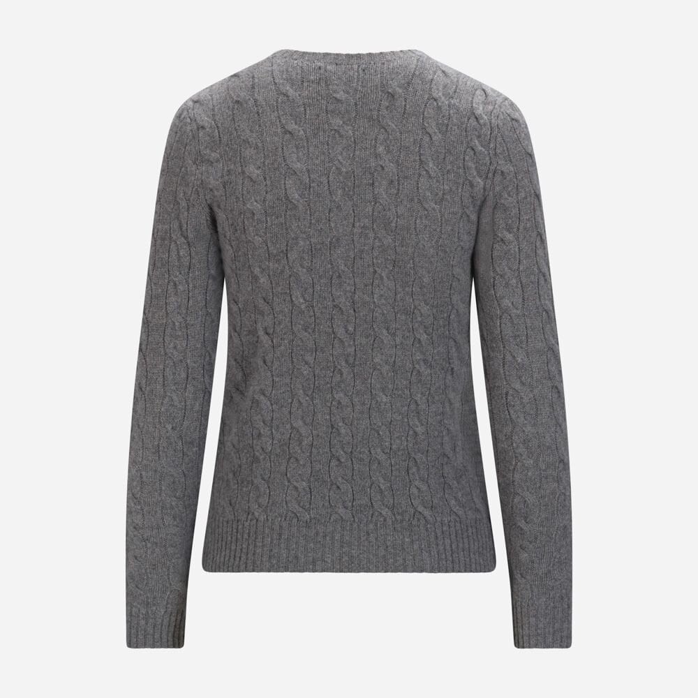 Cable Wool-Cashmere Crewneck Sweater - Flannel Grey Heather