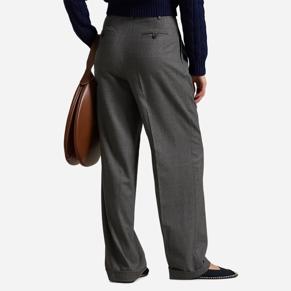 Flannel Wide-Leg Pant - Med Grey Melange