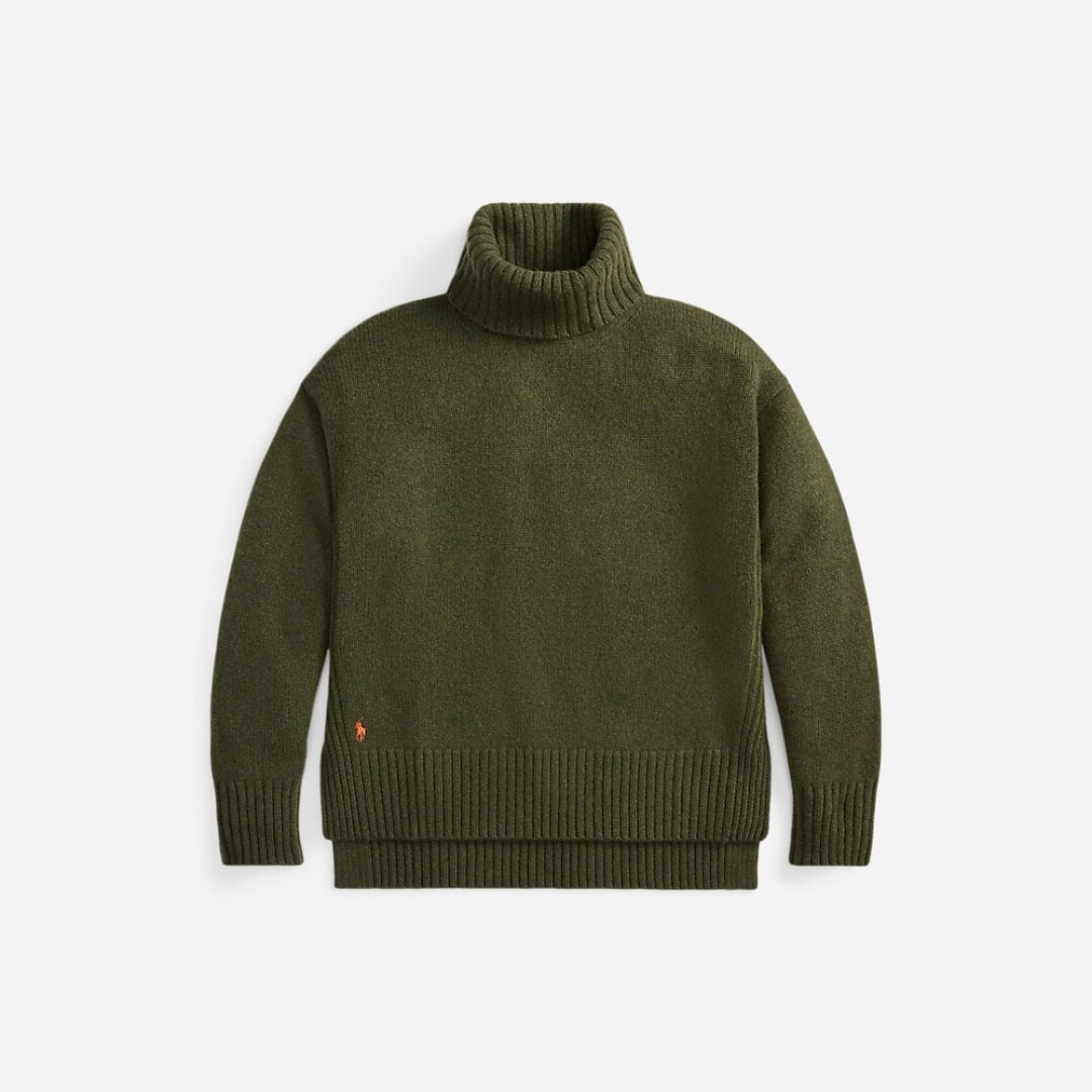 Wool-Cashmere Turtleneck Sweater - Spruce Heather