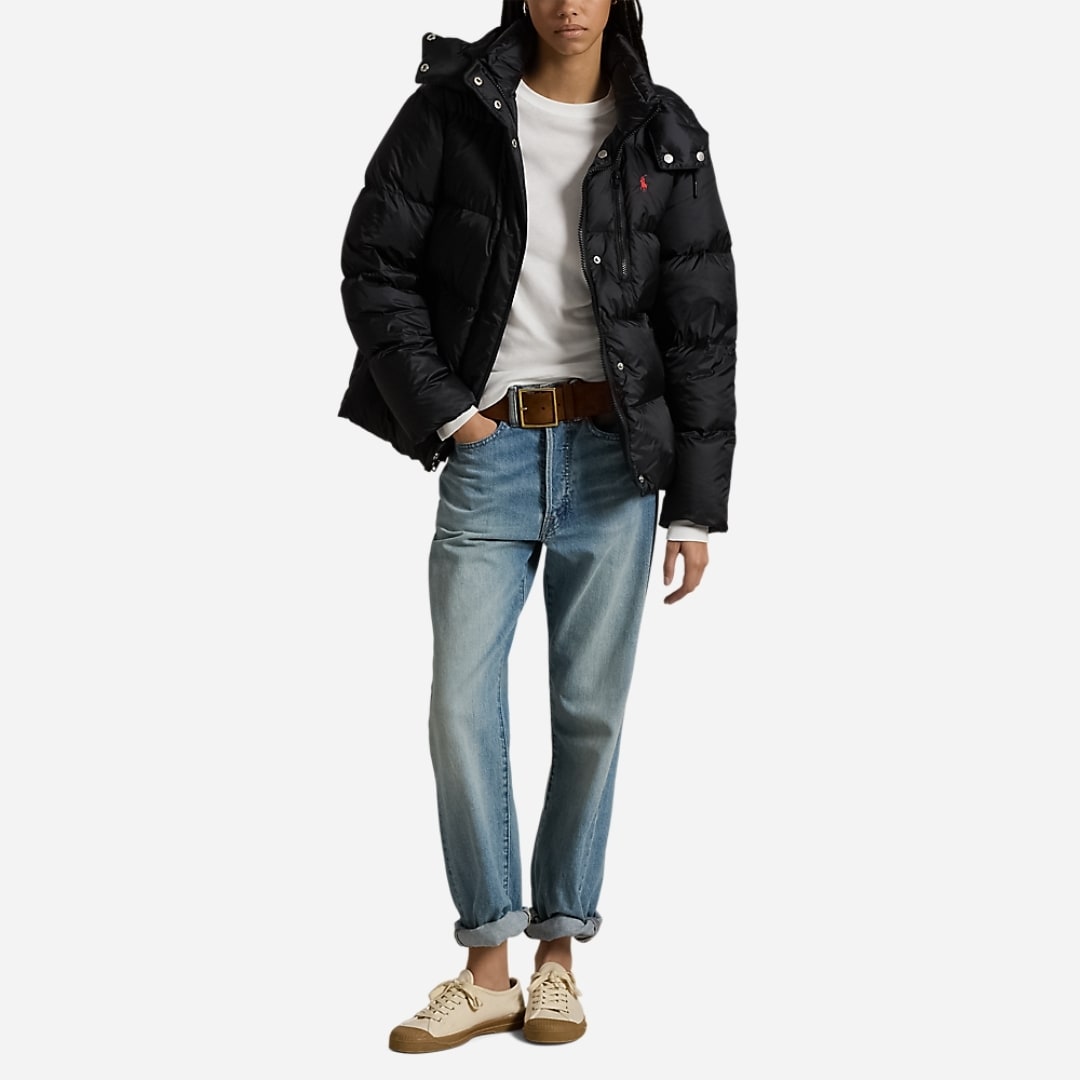Water-Repellent Quilted Down Jacket - Polo Black
