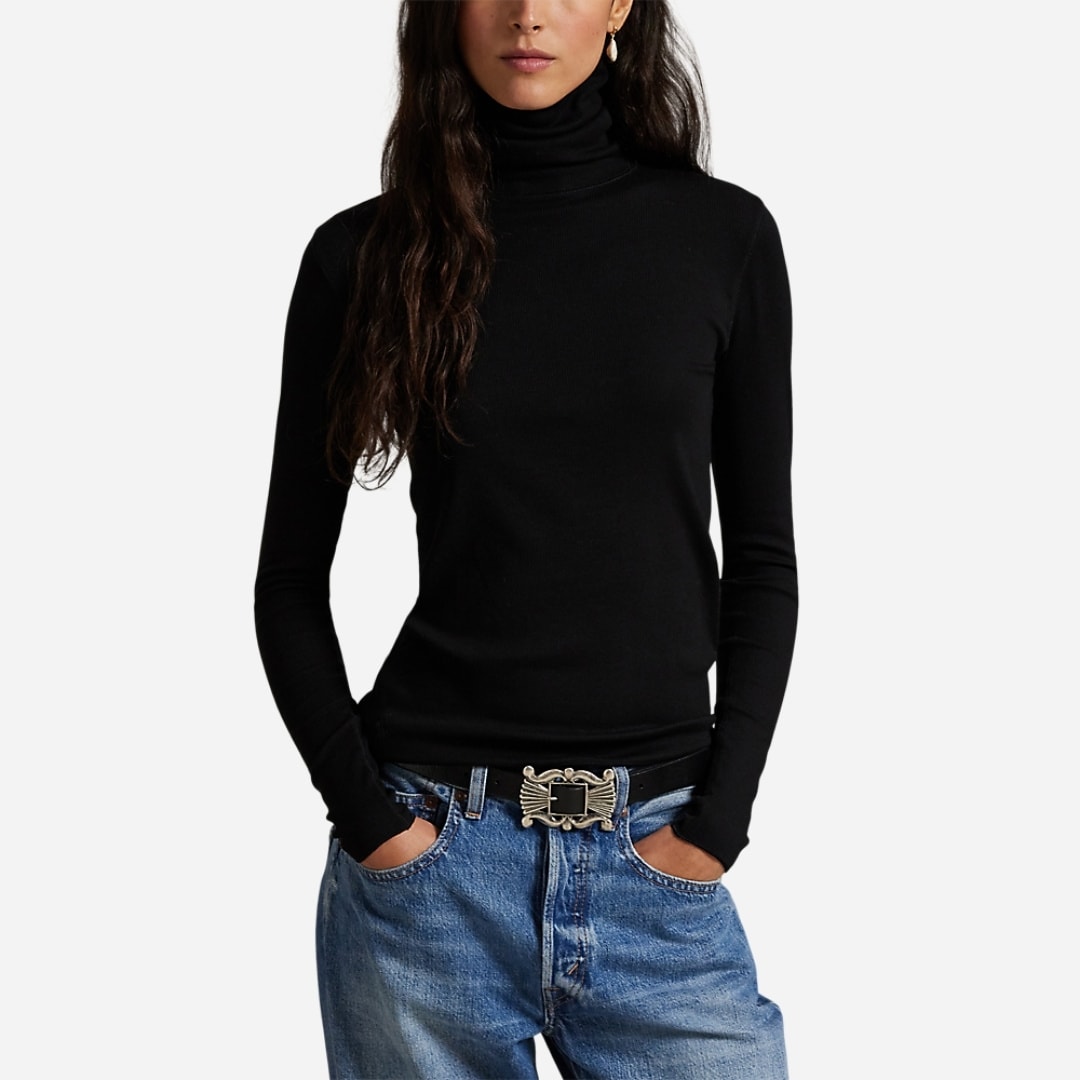 Stretch-Blend Turtleneck - Polo Black