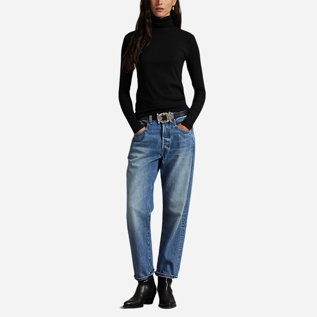 Stretch-Blend Turtleneck - Polo Black