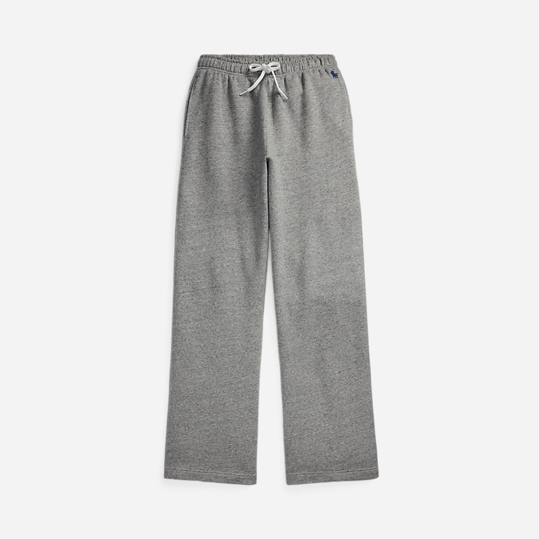 Drawstring Fleece Wide-Leg Sweatpant - Dark Vintage Heather