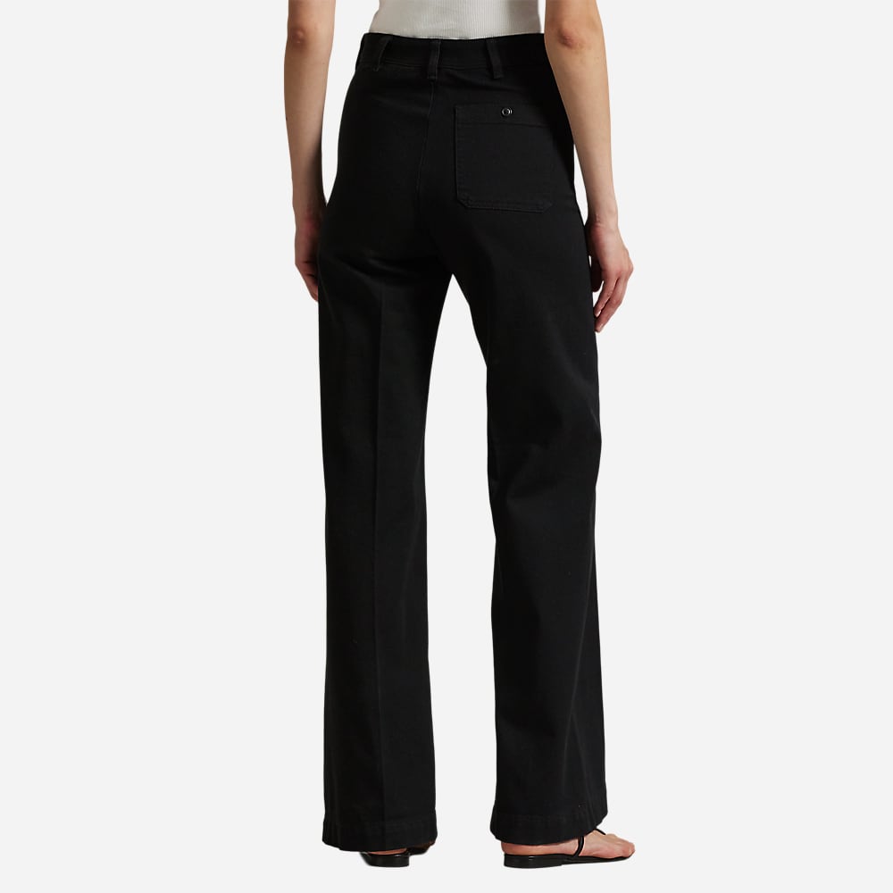 Stretch Cotton Twill Wide-Leg Pant - Polo Black