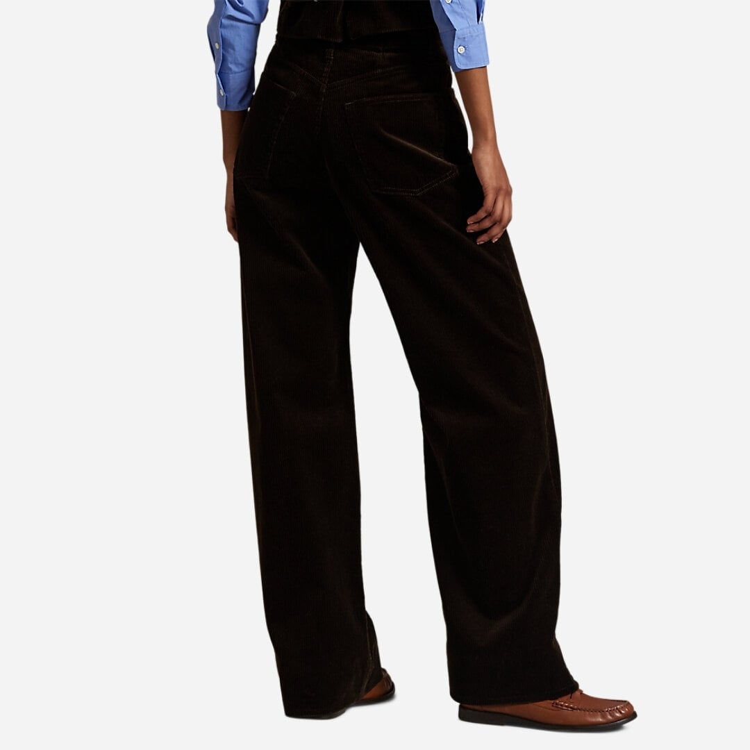 Cotton Corduroy Wide-Leg Pant - Dark Beech