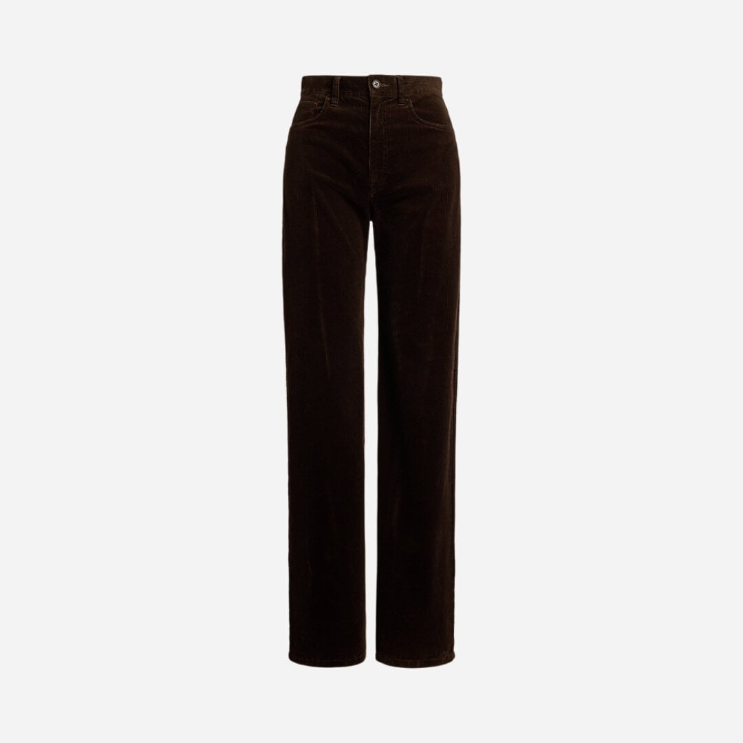 Cotton Corduroy Wide-Leg Pant - Dark Beech